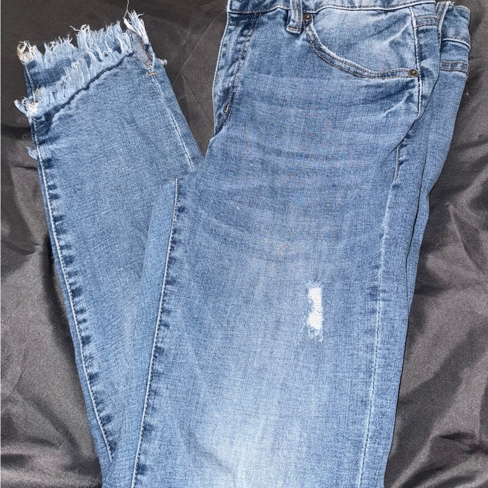 KanCan Light Blue Frayed Hem Jeans